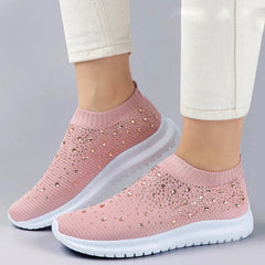 Rhinestone Slip-On Sneakers for Women – Chic & Comfortable Casual Footwear 0