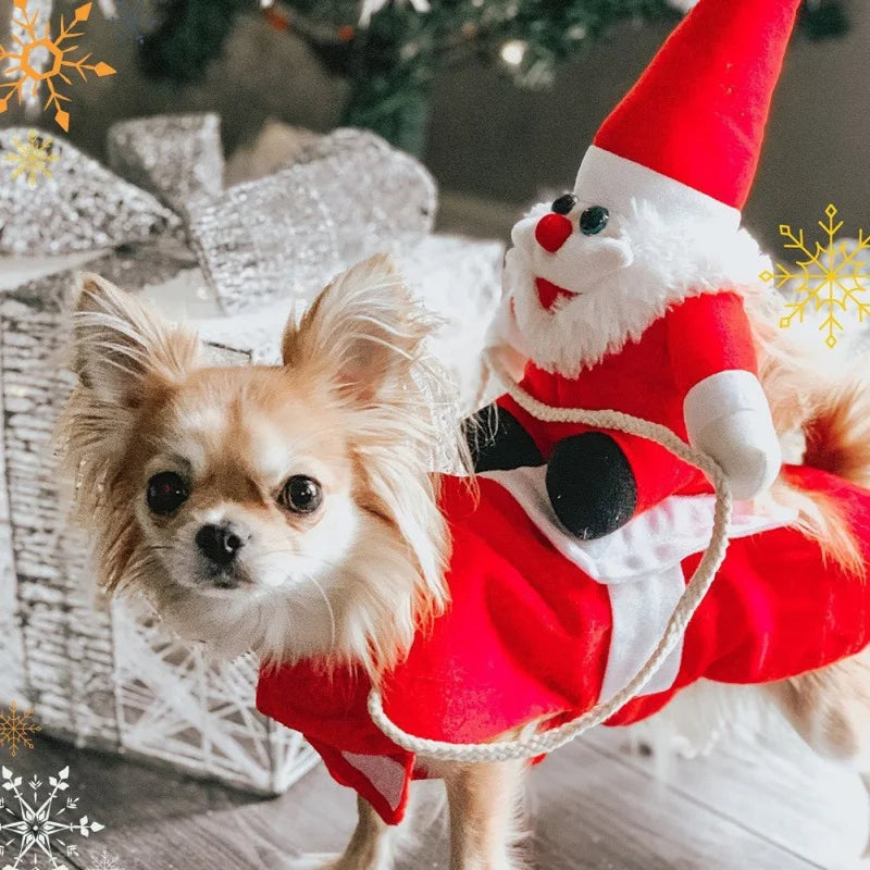 Santa's Riding Dog Christmas Costume 0