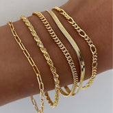 Set of Elegant Women's Bracelets in Gold - Stylish Accessories for Every Occasion 0
