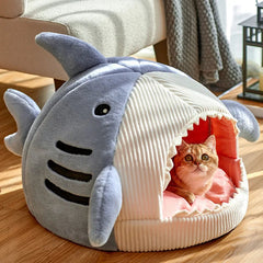 Shark-shaped cave bed for dogs and cats (40x40x32cm) 0
