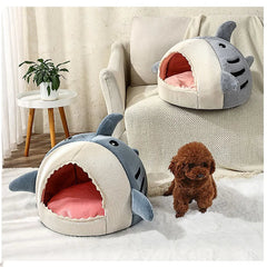Shark-shaped cave bed for dogs and cats (40x40x32cm) 2