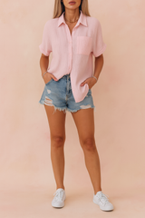 Simona | Casual shirt with pocket and buttons 3