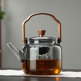 SmokedGlass | Elegant Natural Wooden Teapot for Premium Tea Brewing 0