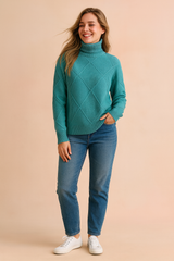 Sofia | Turtleneck Sweater with Geometric Pattern 2