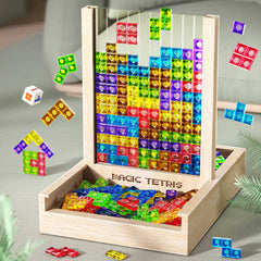 Sustainable Wooden Puzzle Game – Eco-Friendly Tetris Block Toy for Family Fun and Learning 0