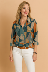Tessa | Artistic Blouse with a Bold Pattern 0