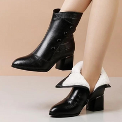 Textured Ankle Boots for Women – Stylish & Comfortable Block Heel 3
