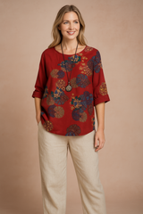 Verona | Patterned Loose Fit Blouse 0