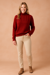 Wendy | Patterned Sweater with Stand-Up Collar 1