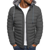 Veste matelassée pour homme avec capuche et fermeture éclair