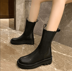 Women's Black High Boots | Slip-on Ankle Boots 1