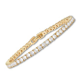 Women's Gold Moissanite Tennis Bracelet - Elegant Jewelry for Every Occasion, Adjustable Size 0
