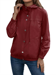 Women's Hooded Waterproof Trench Coat | Long Sleeve 0