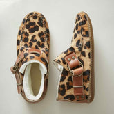 Women's Leopard Print Ankle Boots | Warm 0