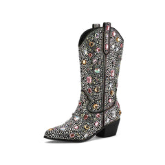Women's Shiny Cowboy Boots | Calf Length 0