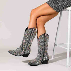 Women's Shiny Cowboy Boots | Calf Length 1
