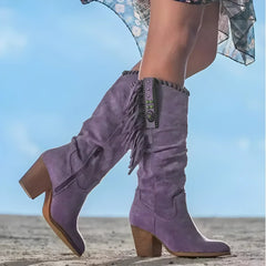 Women's Western Style Boho Cowboy Boots | Calf Length 1
