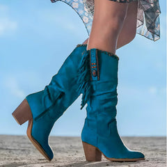 Women's Western Style Boho Cowboy Boots | Calf Length 2