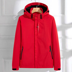 Women's long-sleeved rain jacket with hood 1
