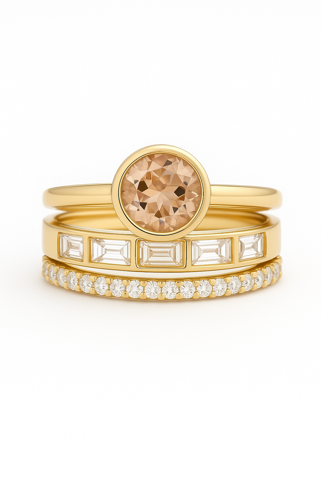 Women's ring with crystal insert - Elegant gold design 0