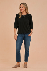 Zoe | Stylish blouse with gathered neckline 0
