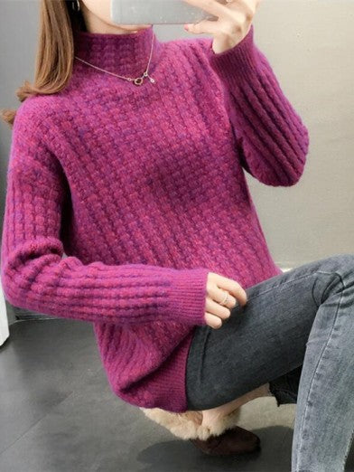 Pull Col Roulé en Maille Douce pour un Hiver Chic