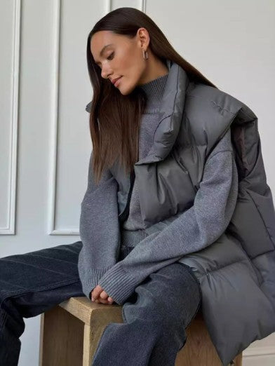 Vest Puffer sans Manches pour Femmes – Élégance et Chaleur Essentielle pour l'Hiver