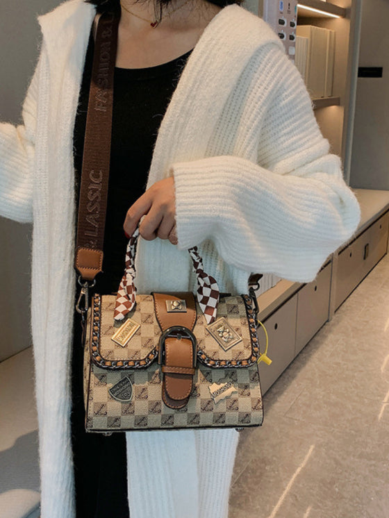 Women's Printed Square Bag - Vintage Elegance and Practicality 1