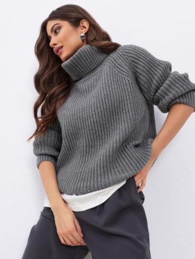 Tunique Tricotée Turtleneck, Confort Stylé pour la Saison Froide