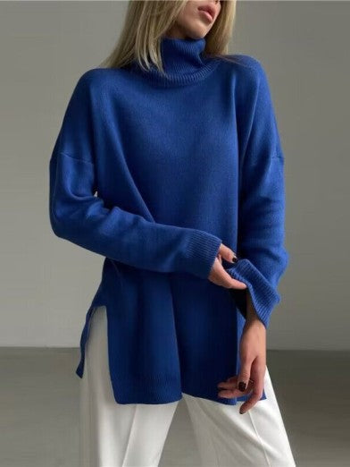 Pull Turtleneck Long Oversize avec Fente Latérale - 2025