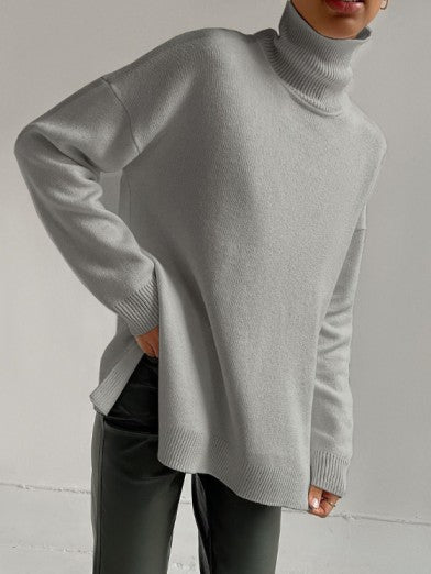 Pull Turtleneck Long Oversize avec Fente Latérale - 2025