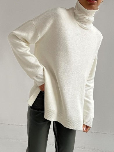 Pull Turtleneck Long Oversize avec Fente Latérale - 2025