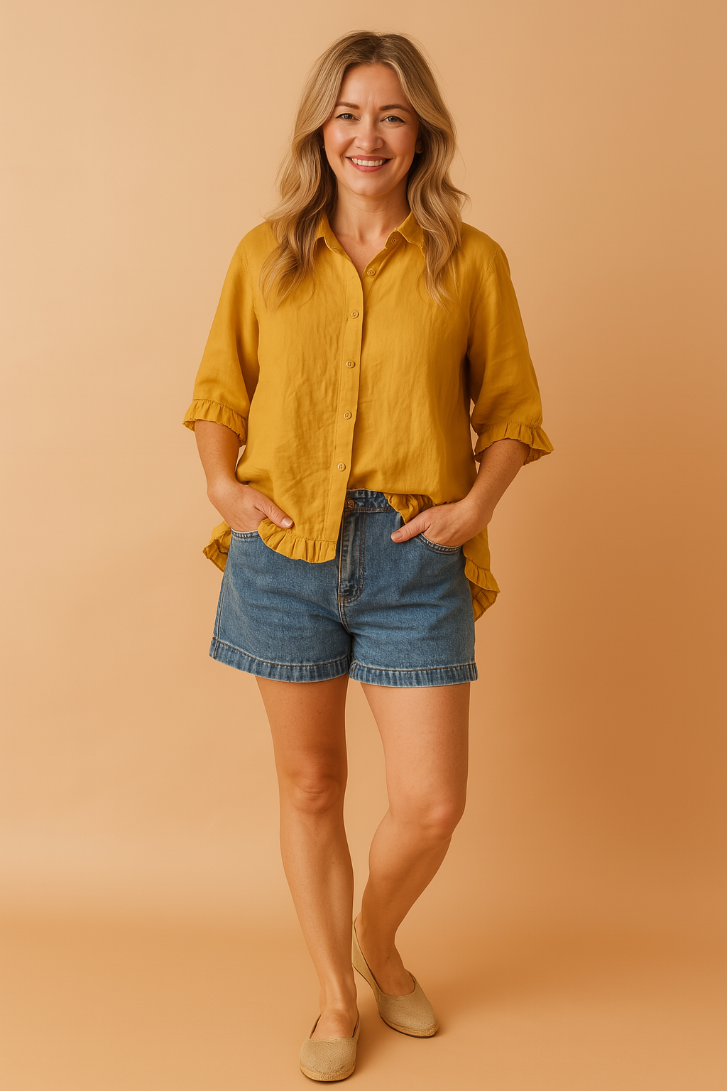Aleksandra | Ruffled shirt blouse with a loose fit 3