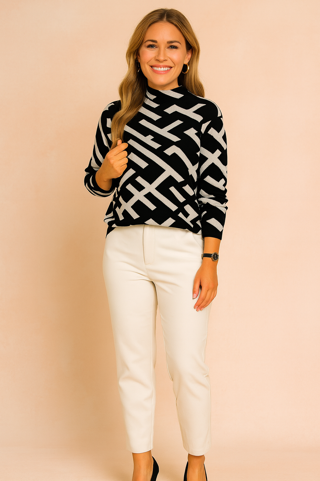 Alexandria | Classic Sweater with a Subtle Pattern 0