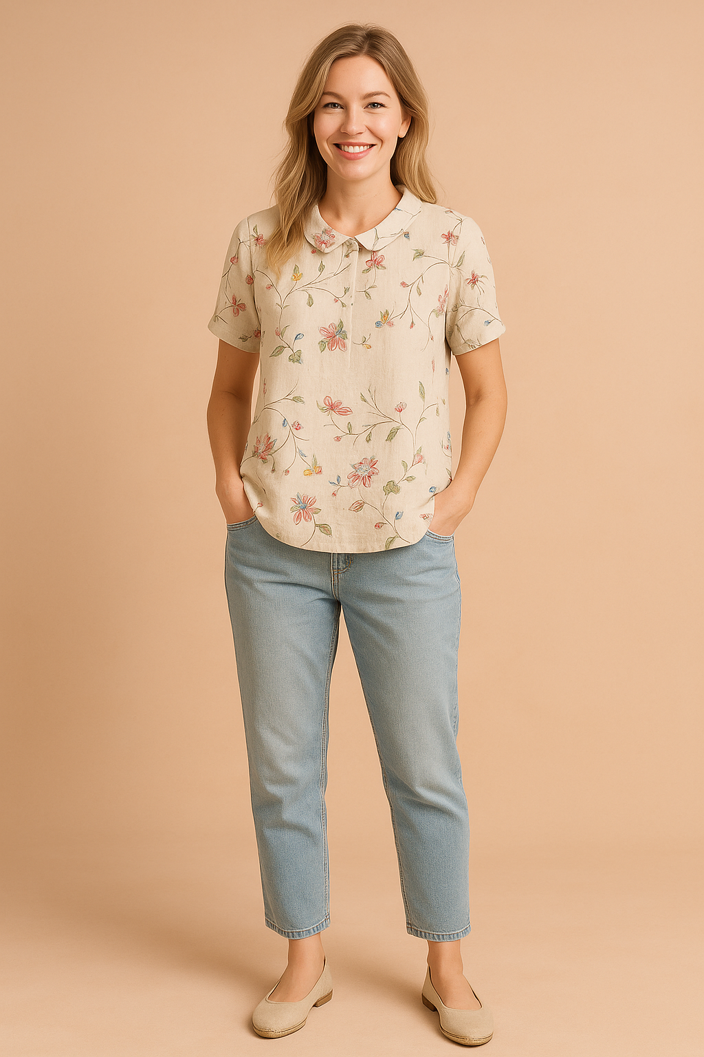 Alina | Summer blouse with a delicate pattern 2