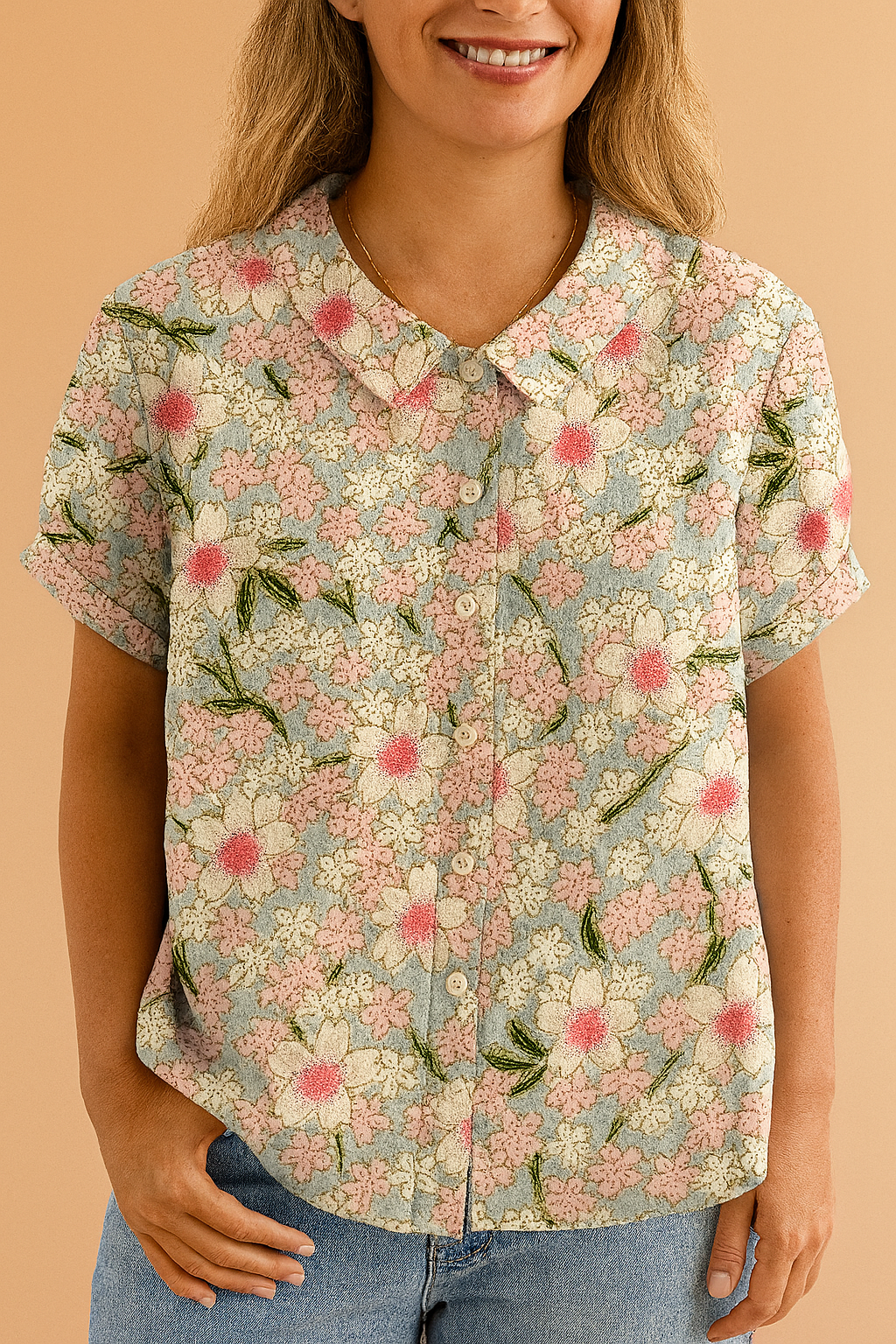 Alina | Summer blouse with a delicate pattern 4