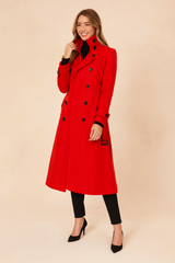 Amelia | Double-breasted coat with a high stand-up collar 0