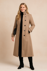 Amelia | Double-breasted coat with a high stand-up collar 2