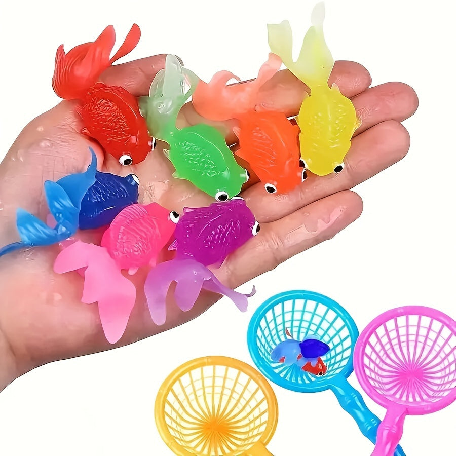 AquaFin | Floating Rubber Fish Bath Toy Set – 12-Pack for Toddler Water Fun 0