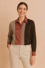 Aria | Elegant blouse with a fashionable contrast 1