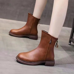 Back Zipper Winter Boots for Women – Warm & Stylish Comfort 0