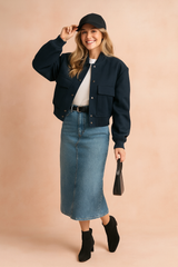Bella | Women's Short Long Sleeve Bomber Jacket 1