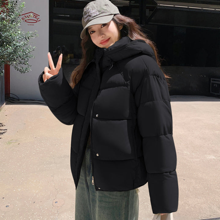 Black down jacket for women | With hood 0