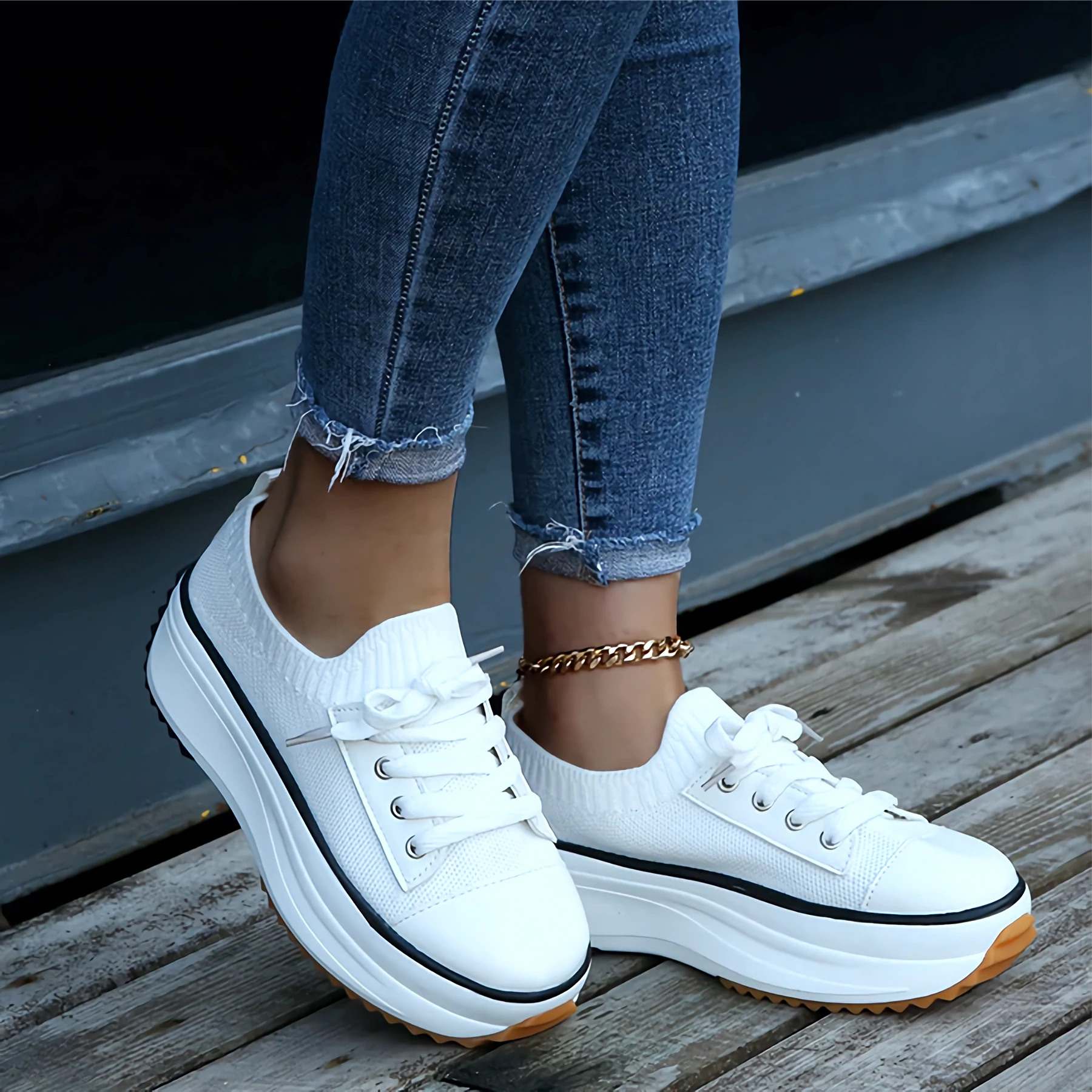 Breathable Platform Sneakers for Women – Stylish & Comfortable Fit 0