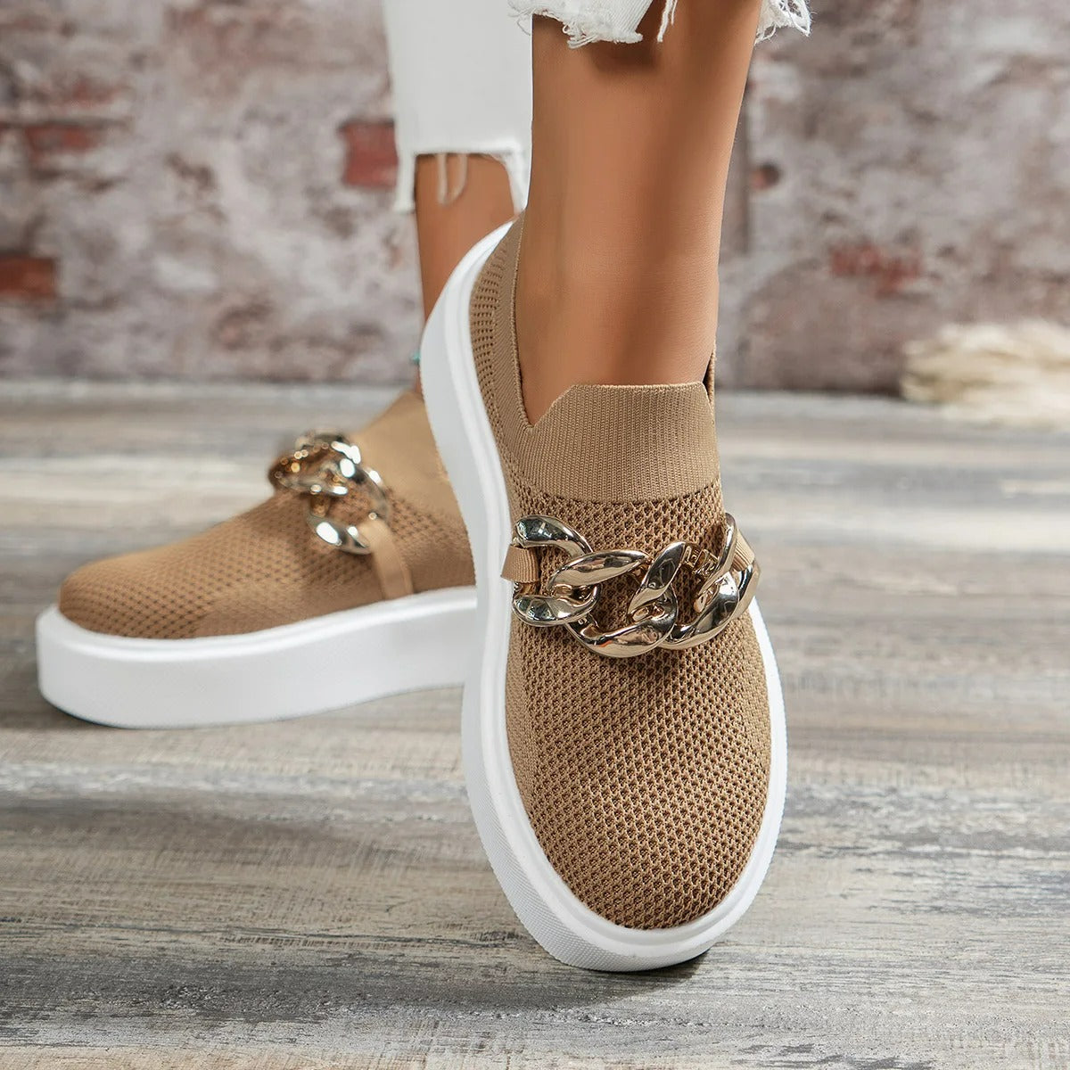 Breathable Slip-On Sneakers for Women – Stylish & Comfortable Platform Design 4
