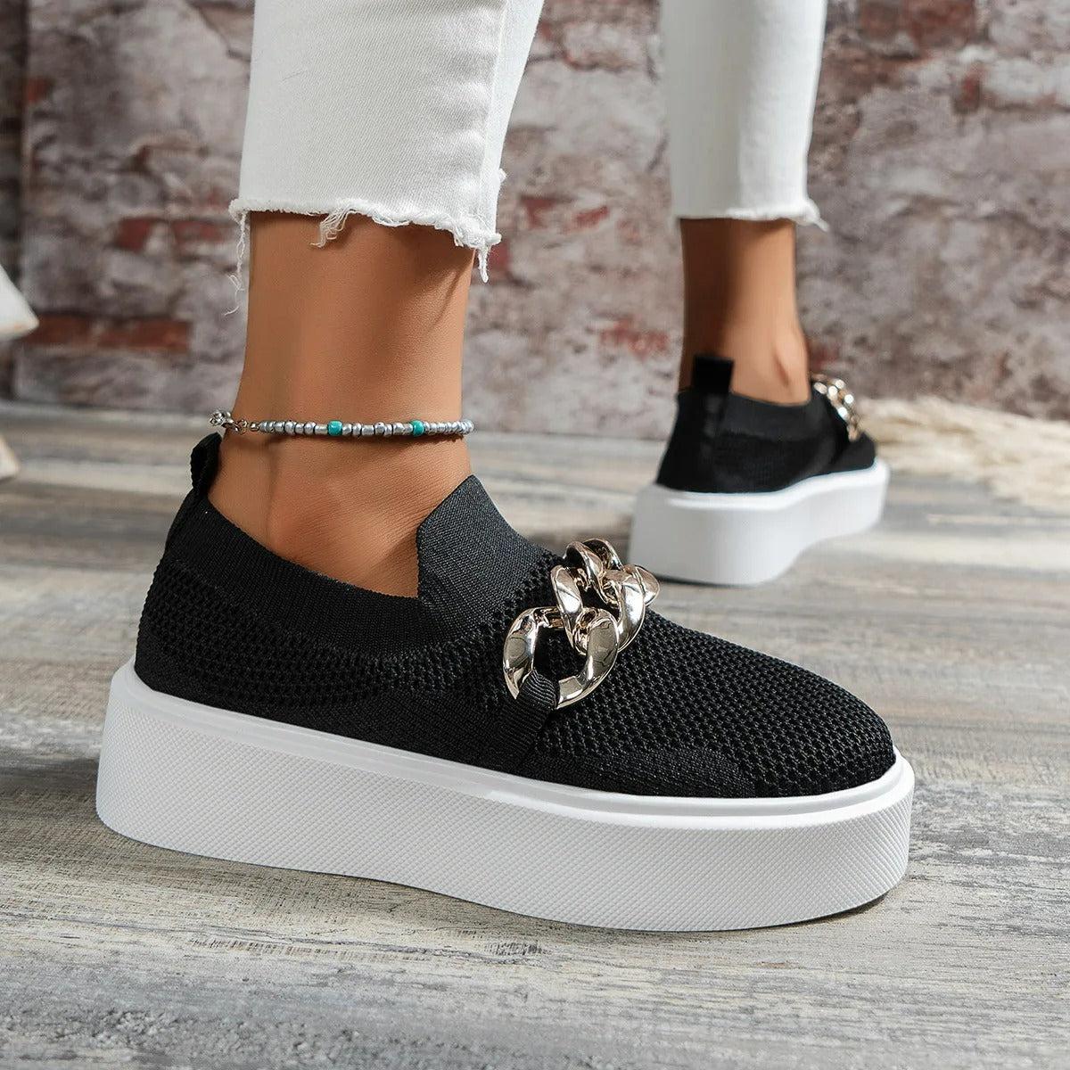 Breathable Slip-On Sneakers for Women – Stylish & Comfortable Platform Design 5