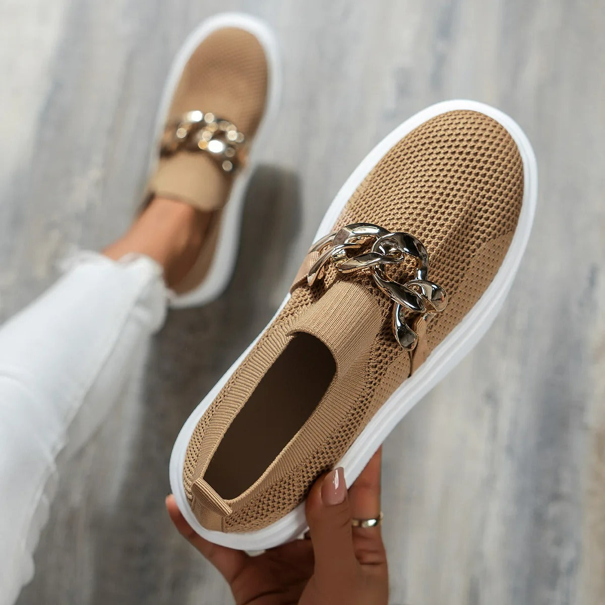 Breathable Slip-On Sneakers for Women – Stylish & Comfortable Platform Design 6
