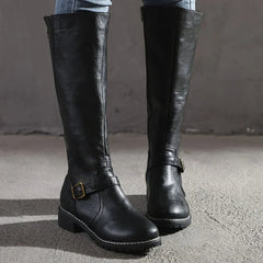 Classic knee-high boots for women | With decorative buckles 1