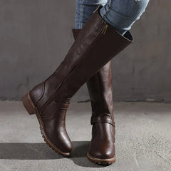 Classic knee-high boots for women | With decorative buckles 3