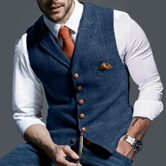 Classic vintage waistcoat for men | Lapel collar 0